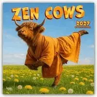 Zen Cows 2027 12 X 24 Inch (Hanging) Monthly Square Wall Calendar Plastic-Free Animal Crankers