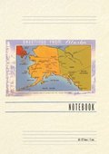 Vintage Lined Notebook Greetings from Alaska, Map