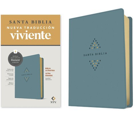 Nueva Traducción Viviente - Biblia ultrafina NTV, letra grande con Filament (SentiPiel, Azul sereno, Letra Roja), Inbunden