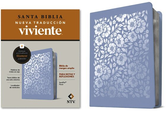 Nueva Traducción Viviente - Biblia de margen amplio NTV con Filament (SentiPiel, Floral, Letra Roja), Inbunden