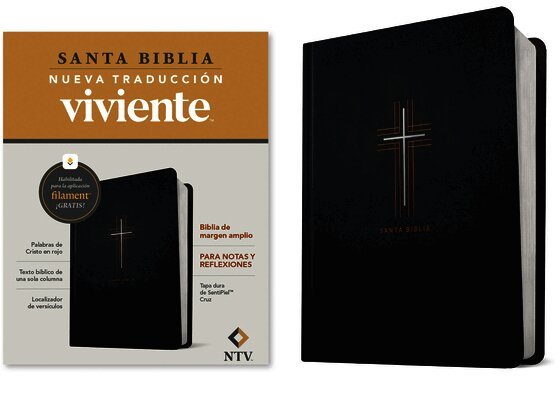 Nueva Traducción Viviente - Biblia de Margen Amplio Ntv Con Filament (Tapa Dura de Sentipiel, Cruz, Letra Roja), Inbunden