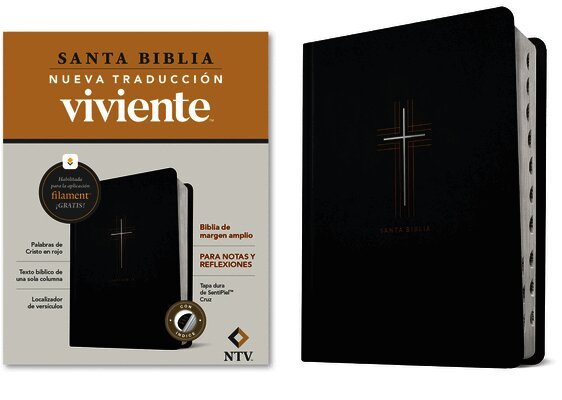 Nueva Traducción Viviente - Biblia de Margen Amplio Ntv Con Filament (Tapa Dura de Sentipiel, Cruz, Índice, Letra Roja), Inbunden