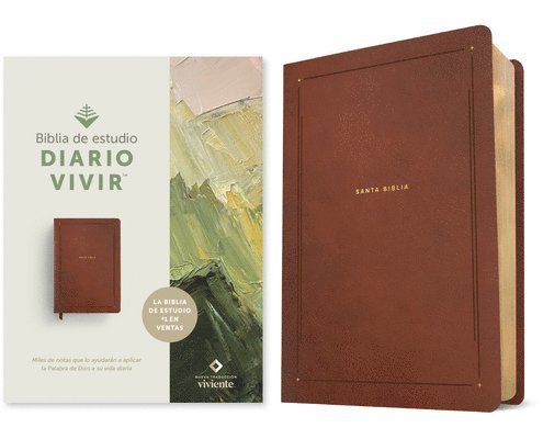 Nueva Traducción Viviente - Biblia de Estudio del Diario Vivir Ntv (Sentipiel, Café, Letra Roja), Inbunden
