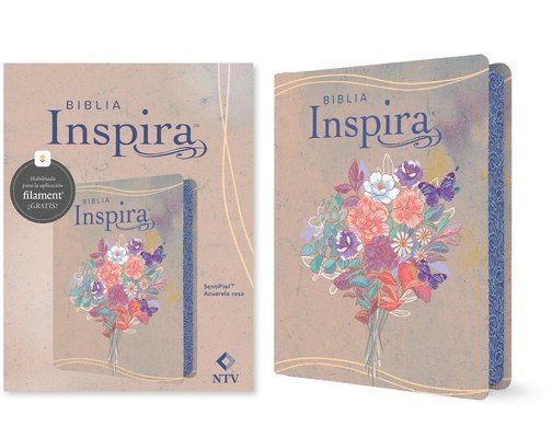 Nueva Traducción Viviente - Biblia Inspira NTV con Filament  (SentiPiel, Acuarela rosa), Inbunden