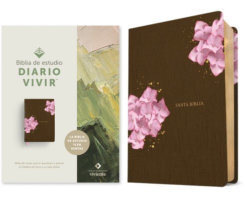 Nueva Traducción Viviente - Biblia de Estudio del Diario Vivir Ntv (Sentipiel, Café/Rosa, Letra Roja), Inbunden