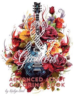 Roses and Guitars Coloring Book, Häftad