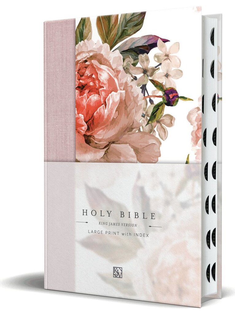 KING JAMES VERSION - KJV Holy Bible, Large Print Medium Format, Pink Cloth Hardcover w/Thumb Index and Ribbon Marker, Red Letter, Inbunden