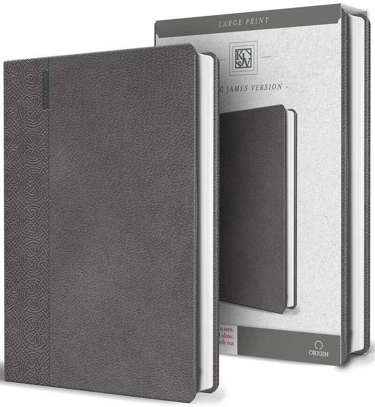 KING JAMES VERSION - KJV Holy Bible Large Print Handy Size Gray Imitation Leather, Häftad