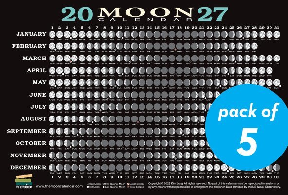 Kim Long - 2027 Moon Calendar Card (5 pack), Övrigt. Tillgänglighet: Lägg i varukorg