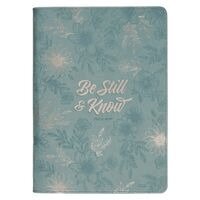 Christian Art Gifts Classic Journal Be Still & Know Psalm 46:10 Bible Verse, Inspirational Scripture Notebook, Ribbon Marker, Teal Vegan Leather Flexc, Inbunden