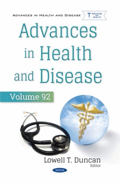 Lowell T. Duncan - Advances in Health and Disease. Volume 92, E-bok