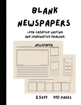 K a Marabel - Blank Newspapers for Creative Writing and Imaginative Drawing, Häftad. Tillgänglighet: Lägg i varukorg